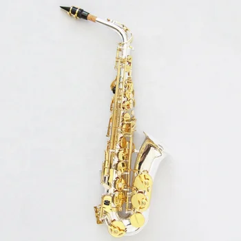 Nicos kaina alto saksofonas Aukštos klasės saksofonas alto sidabrinis dengtas kūnas auksinio rakto saksofonas alto aukšta kokybė