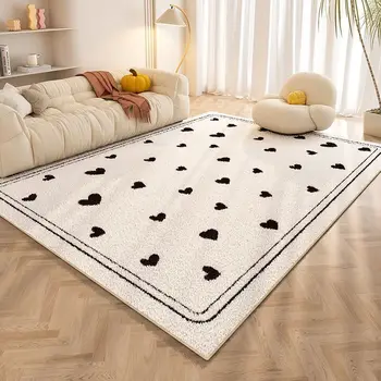 Nordic Cream Style Didelio ploto svetainės kilimas Sutirštintas patogus pliušinis miegamojo kilimas Neslidus minkštas vaikų kambario kilimėlis