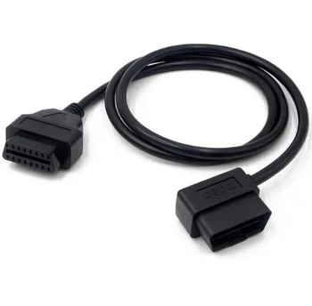 OBD2 16Pin vyriškas ir moteriškas prailginimo kabelis OBD jungtis Alkūnė 1m Automobilinis diagnostikos adapteris