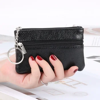 odinės tekstūros monetų piniginė moteriškas mažas mini trumpas užtrauktuko rakto krepšys paprasta maža piniginė monetos mažas monetų krepšys