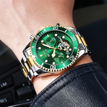 OLEVS Business Waterproof Mens Mechanical Watches Top Brand Luxury Tourbillon Watch For Men Automatic Wristwatch Reloj Hombre