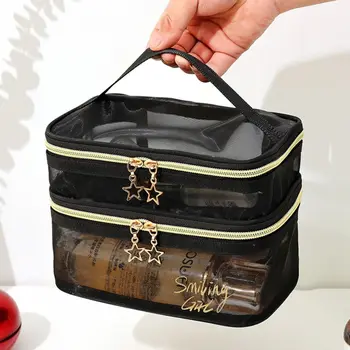 Organizatorius Kosmetikos dėklas Tualeto reikmenų krepšys Skalbimo maišelis Perspektyvinis makiažo krepšys Dvisluoksniai kosmetikos krepšiai Tinklinis laikymo krepšys