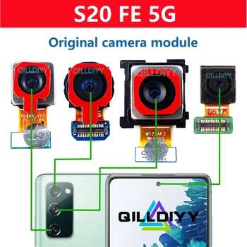 Originalas skirtas Samsung Galaxy S20 FE 5G S20fe G781 G781B Back Main Rear Big Front Selfie Small Facing Camera Module Flex Cable