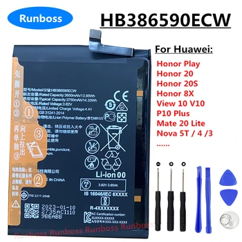 Originali HB386590ECW baterija, skirta Huawei Nova 5T/3/4 P10 Plus Honor 20s Play 8X Mate 20 Lite YAL-AL00 YAL-L21 YAL-L61/D YAL-L71