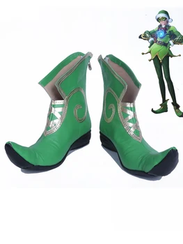 OW Tracer Christmas Green Game Cosplay batai Batai Moteriški Cosplay kostiumų vakarėlio batai Pagal užsakymą pagaminti batai