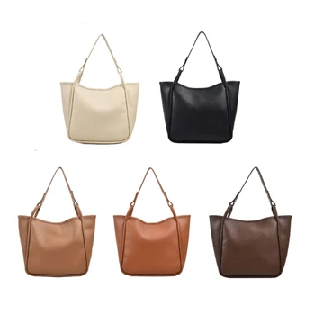 Paprasta ir stilinga moteriška rankinė Daily Tote krepšys PU krepšiai per petį darbui ir apsipirkimui