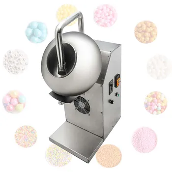 Parduodamas elektrinis komercinis automatinis cukraus dengimo aparatas Cukraus plėvelės dengimo mašina Nerūdijančio plieno saldainių paltas