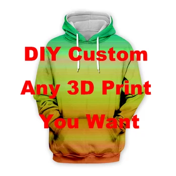 Pasidaryk pats Custom Your 3D All Over Printed Hoodies Pullover Sweatover Male Women Harajuku Outwear Casual Unisex Zipper Jacket Sportinis kostiumas