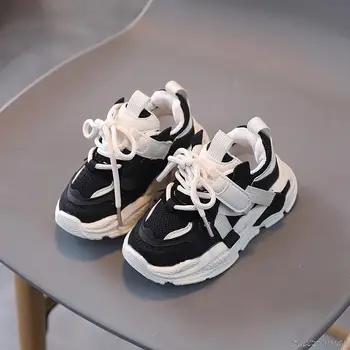 Pavasario ruduo Kūdikių sportiniai bateliai berniukams Kvėpuojantys sportbačiai Mergaitės Minkštas padas Bėgimo bateliai 1-6 metai Mažyliai Vaikai Laisvalaikio batai