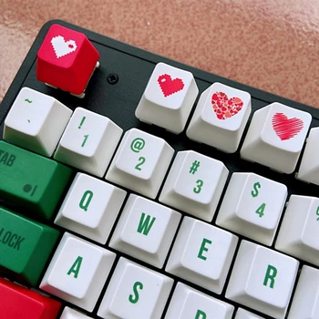 PBT Keycap OEM sublimacija Individualizuoti žaidimai Mechaninė klaviatūra Klavišų dangteliai Aukštis Klavišų dangtelis Širdies formos