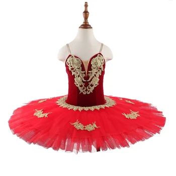 Pigus pasirinktinis dydis Pasirinktinis spalvų spektaklis Šokis Vaikai Mergaitės Suaugusi moteris Ikiprofesinė apranga 7 sluoksniai Raudona Išskirtinis baletas Tutu