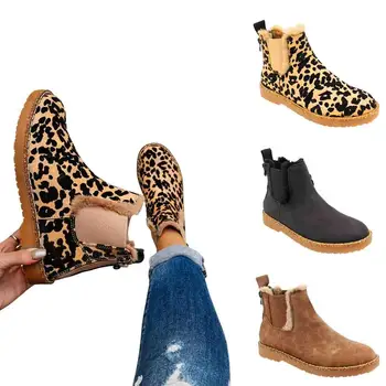 Platform High Top Slip On Sneakers Ankle Booties Low Heel Warm Faux Fur Lined Winter Ankle Shoes for Women Men Unisex