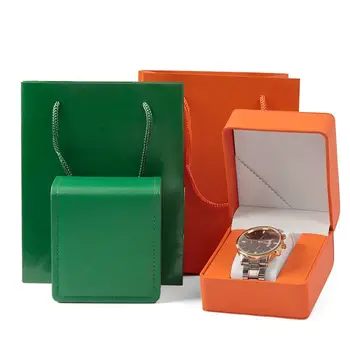Prabangus atverčiamas PU odinis laikrodis Laikymo dėžutė Verslo dovanų vitrinos retro laikiklio stovas Kelionių pakuočių organizatoriaus dėklas