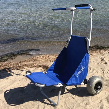praktiškas žvejybos sulankstomas aliuminio vežimėlis plačiai parduodamas paplūdimio vežimėlis su baliono ratais
