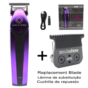 Profesionali plaukų kirpimo mašina elektrinė plaukų kirpimo mašina - Kulilang R55F 0mm pjovimo titanu padengtas FADE peilis 7200 aps / min salonas