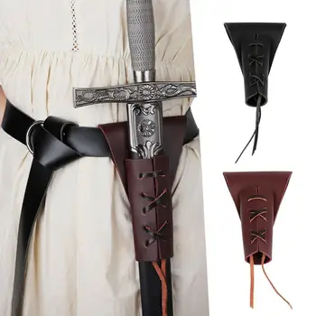 PU odinis diržo kardas Katana apvalkalo dėklas Viduramžių karys suaugusiems šarvams Vyrai skrydžio ginklo skiauterės priedas