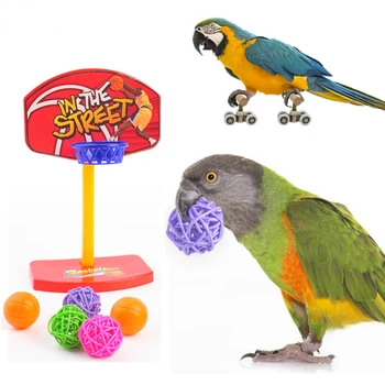 Puzzel Paukščių žaislai Mini krepšinio lankas Papūgos žaislai Interaktyvūs paukščių įrankiai Plastikiniai paukščių priedai Mokymas Maži naminių gyvūnėlių reikmenys