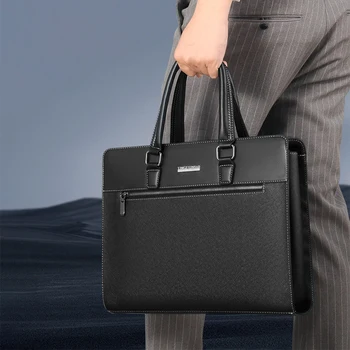 PVC portfelio krepšys vyrams Nešiojamas kompiuteris Vykdomasis dizaineris Office rankinė Pečių verslas Vyrų pasiuntinys Crossbody šoninių krepšių portfelis