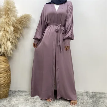 Ramadanas Eid Abaya Dubajus Turkija Hijab suknelė musulmonė moteris Kimono Modest Kaftan chalatas Femme Islamo drabužiai Open Abayas moterims