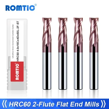 ROMTIC HRC60 2-fleitos nano danga Volframo plieno karbidas 