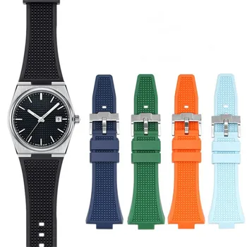 Silikoninė laikrodžio juosta Tissot PRX serijai Diržo diržo išgaubtas galas 12 mm apyrankė Riešo dirželio apyrankė