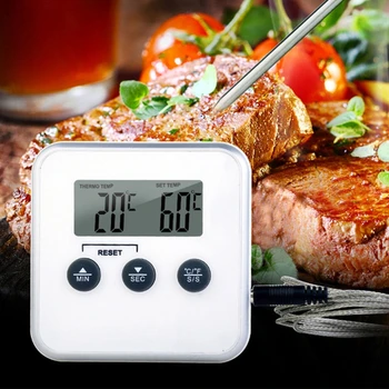 Skaitmeninis maisto gaminimo maistas Rūkykla Orkaitė Virtuvė BBQ Gril termometras Laikrodžio laikmatis