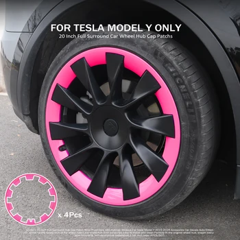 skirta Tesla Model Y 20 colių automobilio stebulės dangtelio ratų apsaugai ABS Full Rim Hubcap Ring Cover 2023 2024 Auto Exterior Accessories