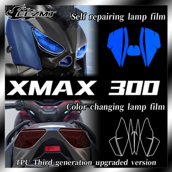 skirta YAMAHA XMAX300 X-MAX 300 2017-2022 Priekinio žibinto plėvelė Rūkyta juoda galinių žibintų plėvelė Prietaiso plėvelė Galinio vaizdo veidrodžio modifikavimas
