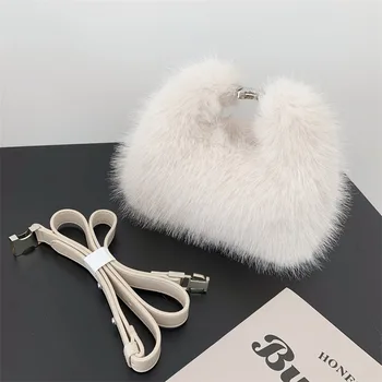 Solid Color Plisuotas krepšys Mada Aukštos kokybės minkšta pliušinė moterų dizainerių rankinė Kelioninė rankinė Pečių krepšiai Moliūgų pažastų krepšiai