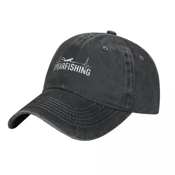 Spearfishing Heartbeat Baseball Cap Line Print Fitted Hip Hop Hats Summer Men Running Custom Snapback Cap
