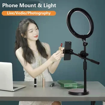 Stalo laikiklis su magnetiniu telefono laikikliu 360°, skirtas internetinės kameros vaizdo įrašymui tiesioginės transliacijos laikymo rankena