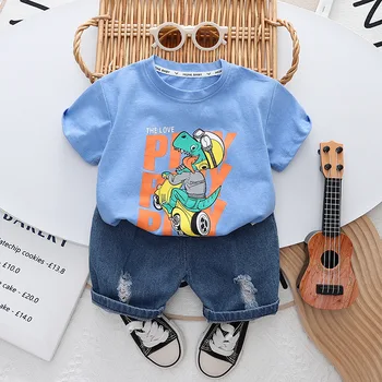 Summer Baby Boy Drabužiai Mažylių apranga 2024 Naujas animacinis filmas vaikams Marškinėliai trumpomis rankovėmis ir šortų rinkinys Kids Bebes bėgiojimo kostiumai