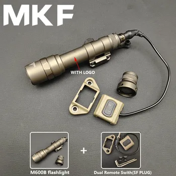 Tactical SF M600B M300B ginklų medžioklės žibintuvėlis su Modbutton slėgio jungikliu 20MM Picatinny Rail KeyMod MLOK Scout Light