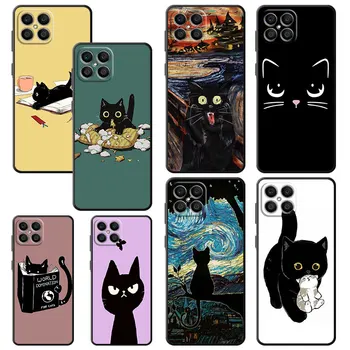 TPU Soft Black Cat Cartoon Cute Cases Cover Case for Nokia G21 7.2 G50 3.4 G10 G20 5.4 1.4 X10 5.3 8.3 5G C20 4 X6 X20 C30 2