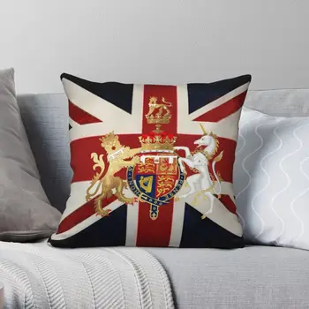 Union Jack with Windsor Insignia Square Pillowcase Polyester Linen Velvet Creative Throw Pillow Case Sofa Seater Cushion Cover