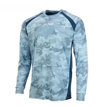 UPF 50+ marškinėliai Žvejybos drabužiai Lauko ilgomis rankovėmis Viršus Dėvėti marškinėliai Nuo saulės Džersis Kvėpuojantys UV meškeriojimo drabužiai