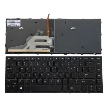 US foninio apšvietimo klaviatūra, skirta HP ProBook 430 G5 440 G5 435 G5 445 G5 Juoda Rėmelis