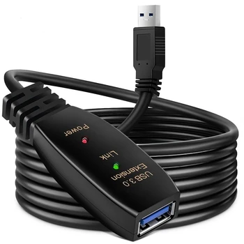 USB 3.0 prailginimo aktyvus kabelis 5M 10M 20M su stiprintuvu USB 3.0 A tipo vyriškas ir moteriškas USB 3.0 ilgintuvo kartotuvo kabelio laidas