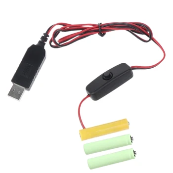 USB į 4.5V maitinimo kabelis, skirtas 3PCS AAA LR03 šalinimo priemonėms