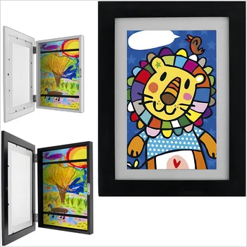 Vaikų meno rėmeliai priekyje atidaryti keičiamas ekranas Pagrindinis dekoras Vaikų rėmeliai plakatui Nuotraukų rinkinys A4 3D meno kūriniai Piešimas Paveikslai