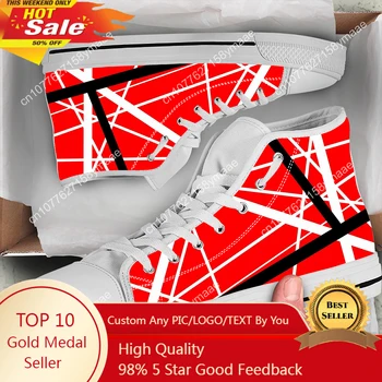 Van EVH 5150 JUOSTELĖS Halen Harajuku lengvi aukštakulniai drobiniai batai Vyrai Moterys Laisvalaikio kvėpuojantys sportbačiai Sportbačiai Laisvalaikio batai