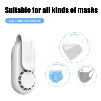 Vasarai Mini nešiojama veido kaukė Prisegamas ventiliatorius Nešiojamas sportinis aušinimas USB įkraunamas oro filtras Asmeninis nešiojamas