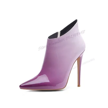 Violetinio gradiento lakuotos odos kulkšnies batai 
