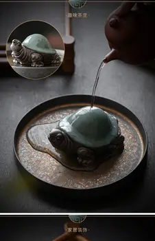 Violetinė smėlio arbata Naminių gyvūnėlių filtras Kinų stiliaus vėžlių papuošalai Namų biuro namų papuošalai Kūrybinis butikas gali pakelti arbatą Žaidimų amatai