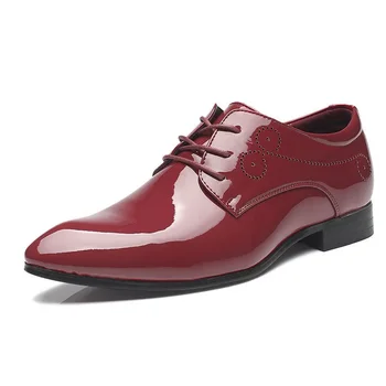 Vyriški klasikiniai retro brogue batai Patentuotos odos vyriškos suvarstomos suknelės verslo biuro batai Vyrų vakarėlis Vestuvės Oksfordai 38-48 dydžiai
