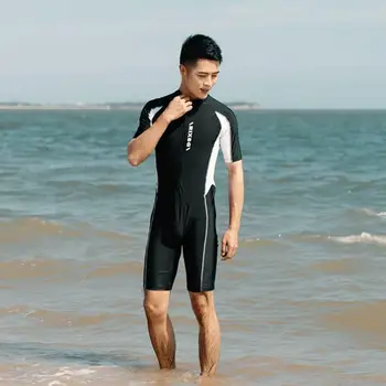 Vyriški maudymosi kostiumėliai Anti-UV Vyriški maudymosi kostiumėliai Vientisas liesas maudymosi kostiumėlis Vyriški maudymosi kostiumėliai