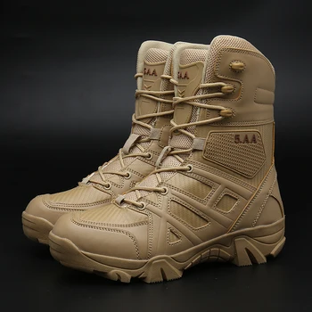 Vyriški neperšlampami odiniai žygio darbo batai Neslidūs lengvi kariniai koviniai ir taktiniai kvėpuojantys neslidūs dykumos batai M