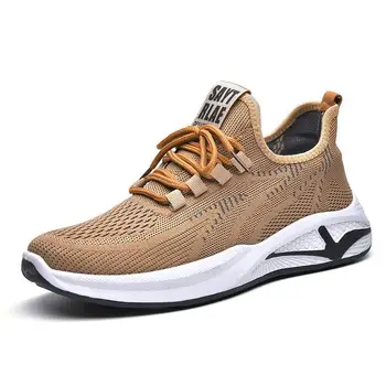 Vyriški sportiniai bateliai 2023 Pavasariniai nauji bėgimo bateliai Madingi korėjietiški kvėpuojantys madingi batai Skraidantys austi laisvalaikio batai Vyriški batai