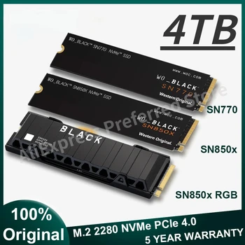 Western Original BLACK SSD NVMe Internal Gaming SSD Solid State Drive SN770 SN850X Gen4 PCIe M.2 2280 3D NAND for PC PS5 SSD