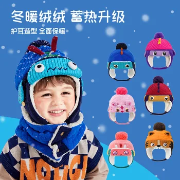 Winte Warmer Hat Scarf Gloves Set For Girls Boys Keep Outdoor Warmer Beanies Caps Casual Plush Hats Solid Fleece Kawaii Present